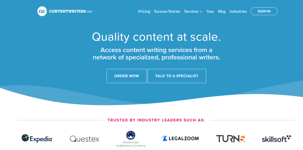 ContentWriters homepage